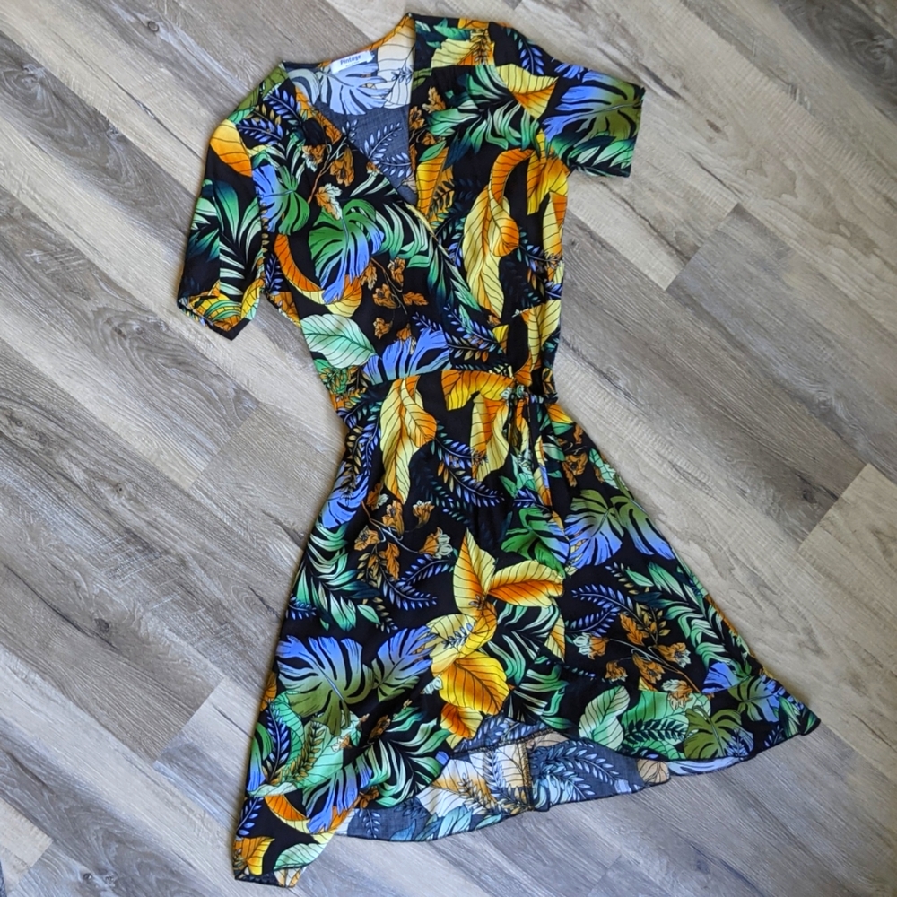 Tropical Wrap Dress - Picture 2 of 4